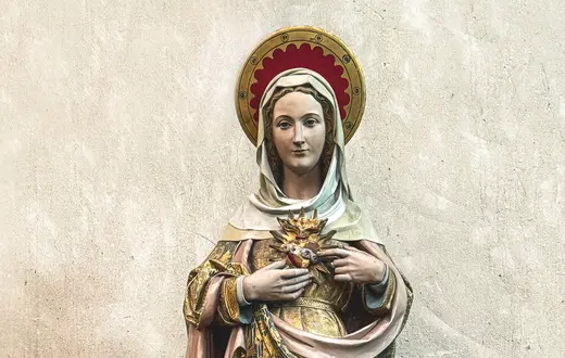 Figura Niepokalanego Serca Maryi z XV w., kościół św. Katarzyny, Hoogstraten, Belgia, 26 lipca 2025 r. FOT. KS. WOJCIECH NOWICKI