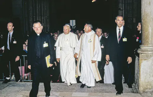 Wizyta papieża Jana Pawła II w Synagodze Większej w Rzymie, 13 kwietnia 1986 r. fot. Wojtek Laski/East News