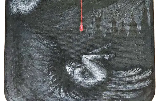 Ikona Bo oni będą nazwani synami Bożymi, którą Światosław Władyka stworzył na froncie, wykorzystując jako podłoże płytę z kamizelki kuloodpornej fot. MATERIAŁY PRASOWE