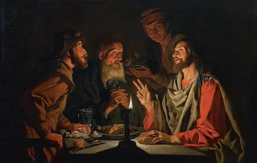 Obraz XVII-wiecznego holenderskiego malarza Matthiasa Stoma, przedstawiający spotkanie Jezusa z uczniami w Emaus Fot. Luciano Basagni/Electa/Getty Images