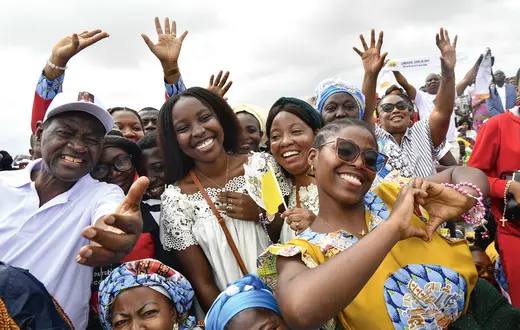 w Jaunde, kończącej wizytę papieża w Kamerunie, uczestniczyło 200 tys. wiernych fot. Abaca press/East News, Matteo Pernaselci/ Vatican Media/ Vatican Pool/Getty Images