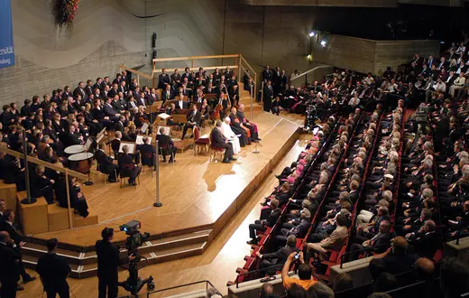 Podczas wykładu wygłoszonego na uniwersytecie w Ratzybonie papież Benedykt XVI apelował o prawdziwy dialog między religiami, kulturami i nauką – oparty na wspólnym fundamencie rozumu, 12 września 2006 r. fot. Arturo Mari/ L'Osservatore Romano/ atican Pool/Getty Images