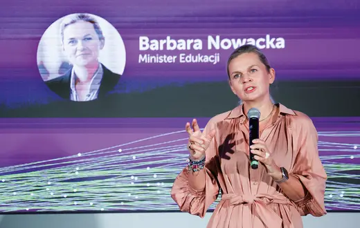 Barbara Nowacka w czasie spotkania w Centrum Nauki Kopernik, 3 września 2026 r. | Fot. Andrzej Kulpita/East News 