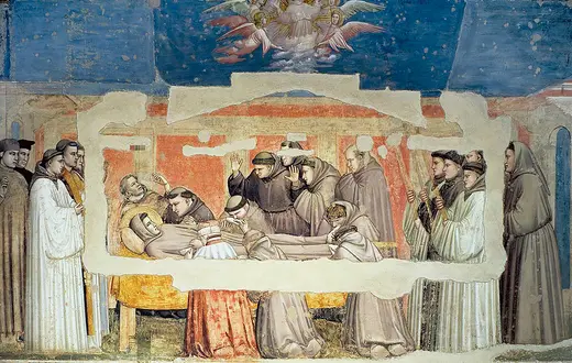 Sceny z życia św. Franciszka – śmierć i wniebowzięcie, Giotto di Bondone, Bazylika św. Krzyża we Florencji, ok. 1325 r. | fot. Wikimedia Commons
