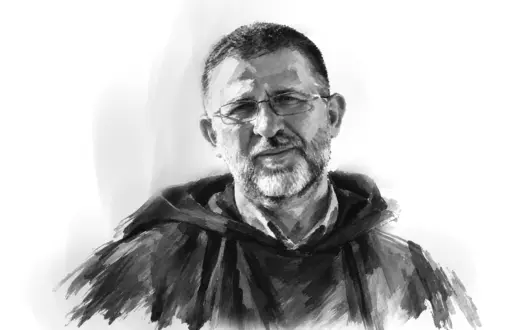 O. prof. Andrzej Derdziuk OFMCap | Rys. Zosia Komorowska/PK