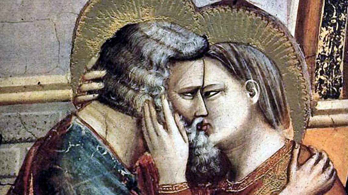 Fresk Spotkanie przy Złotej Bramie autorstwa Giotto di Bondone fot. Wikipedia