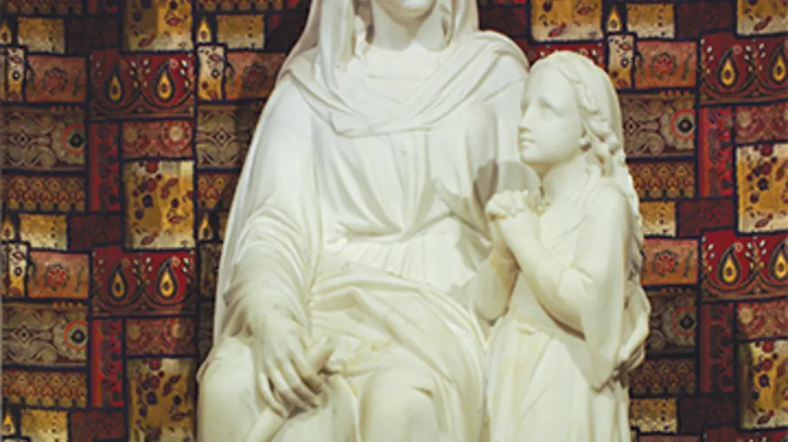 FOT. BERTHOLD WERNER/WIKIPEDIA. Rzeźba Maryi jako dziewczynki ze swoją matką św. Anną zdobi bazylikę św. Anny w Jerozlimie.