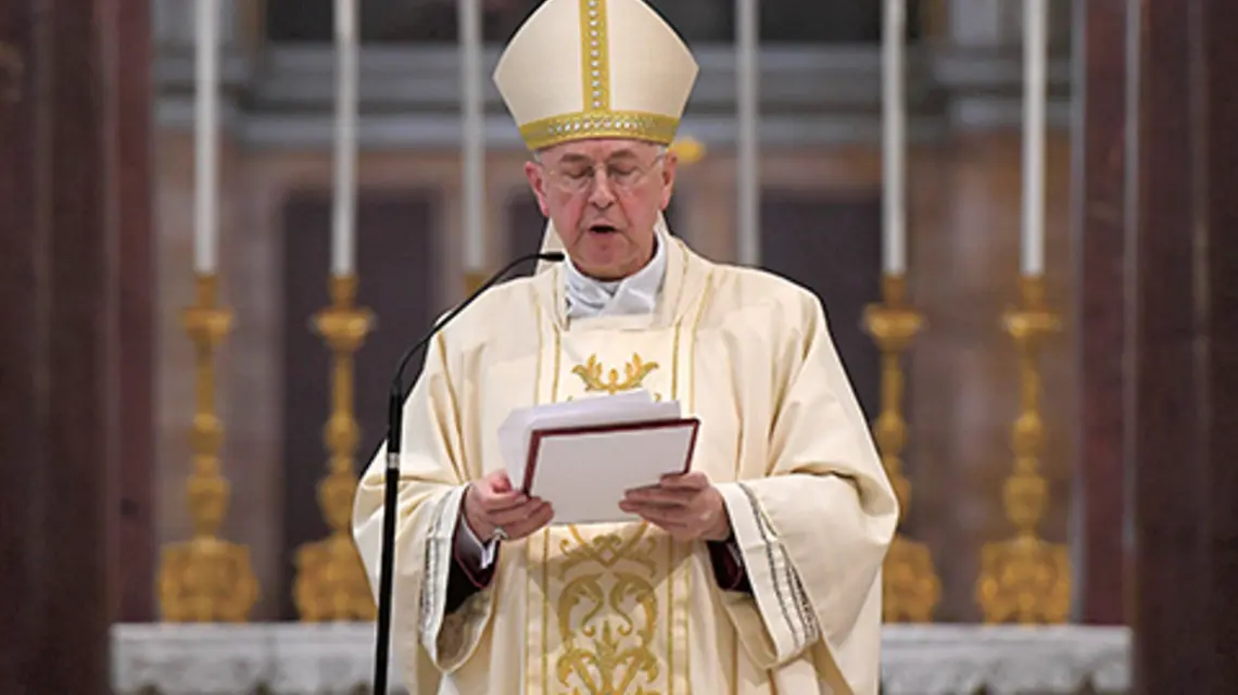 FOT. EPISKOPATNEWS.PL. Arcybiskup Stanisław Gądecki, Metropolita Poznański, Przewodniczący Konferencji Episkopatu Polski.