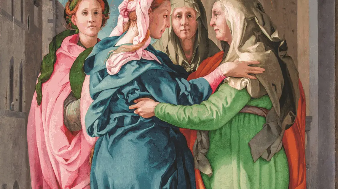 Obraz Pontormo Nawiedzenie wskazuje na to, co ukryte. Jak pisał francuski filozof Jean-Luc Nancy: „dwie kobiety uważnie patrzą sobie nawzajem w oczy, każda spogląda w serce drugiej fot. Wikipedia