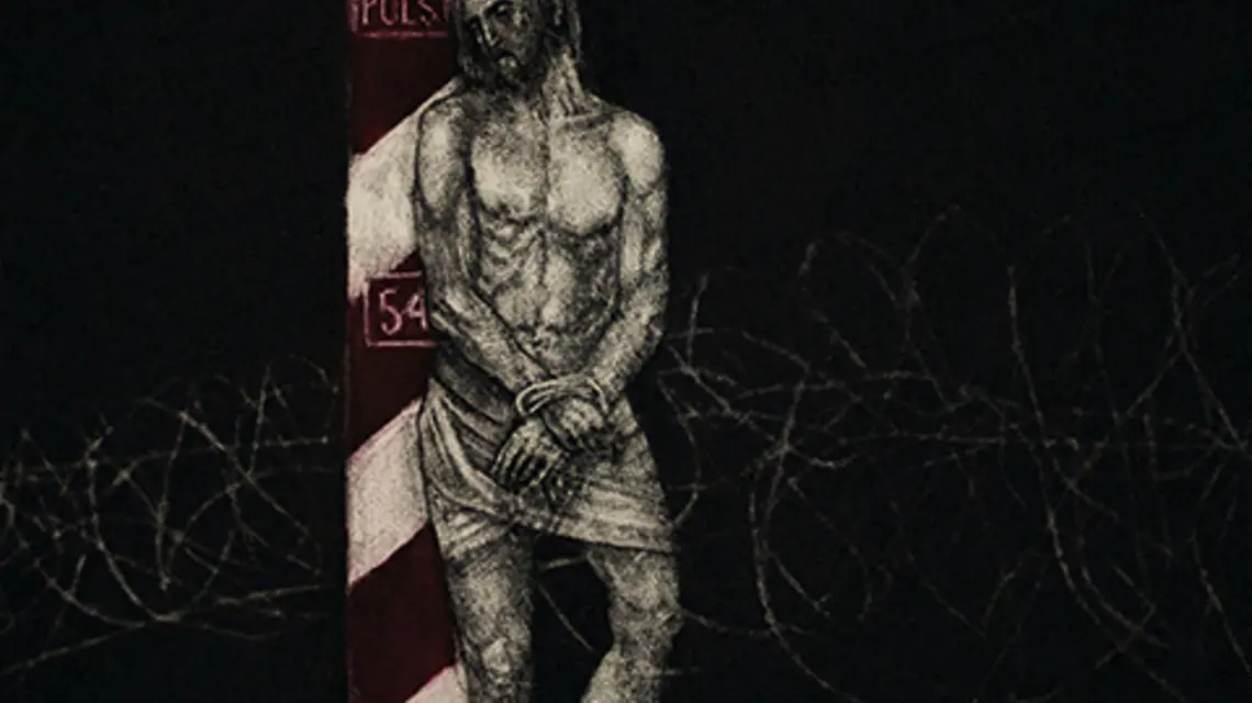 fot. Tomasz Biłka OP/NIELEGALNY/(Chrystus u słupa/mezzotinta/28x30,7cm/2021