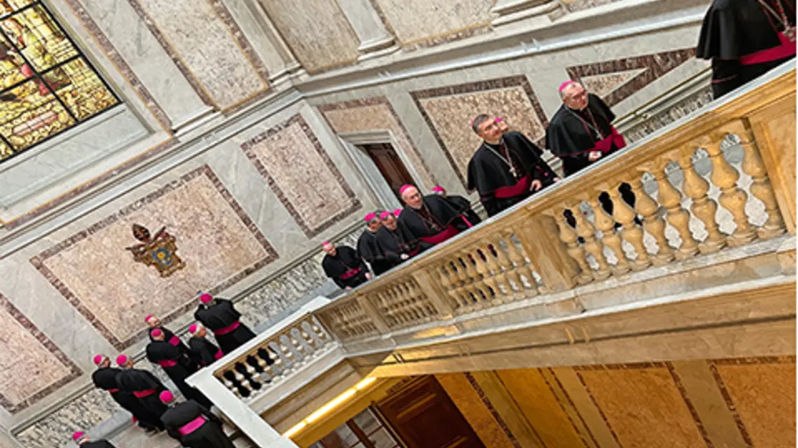 Wizyta ad limina Konferencji Episkopatu Niemiec w Rzymie: przed rozpoczęciem audiencji u papieża, 17.11.2022 r., fot. Konferencja Episkopatu Niemiec/ Daniela Elpers