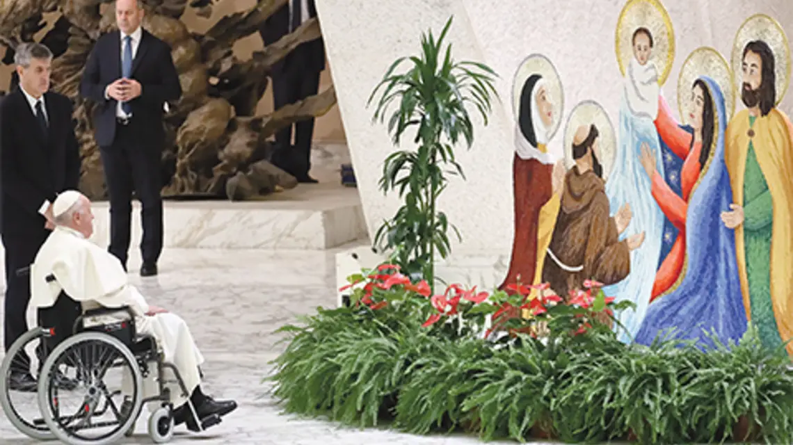 Papież Franciszek prowadzi audiencję generalną w Sali Audiencyjnej Pawła VI, 27 grudnia 2023 r. | fot. Grzegorz Gałązka/East News