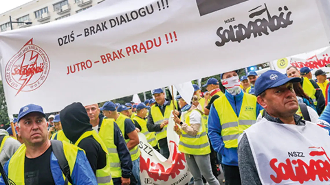 Protest górników z kopalni Bogdanka przed Ministerstwem Aktywów Państwowych, Warszawa, 10.09.2024 r. Fot. Michał Żebrowski/East News
