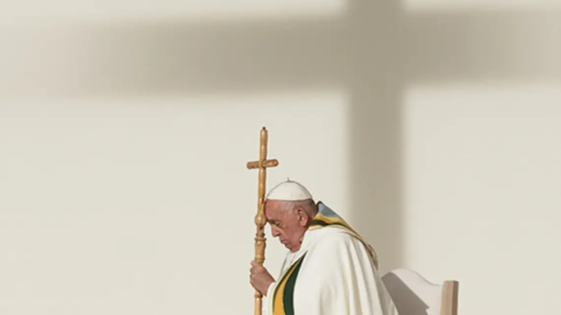 Papież Franciszek podczas Mszy Świętej na stadionie Króla Baudouina, 28 września 2024 r. w Brukseli | fot. Thierry Monasse/Reporter/East News 