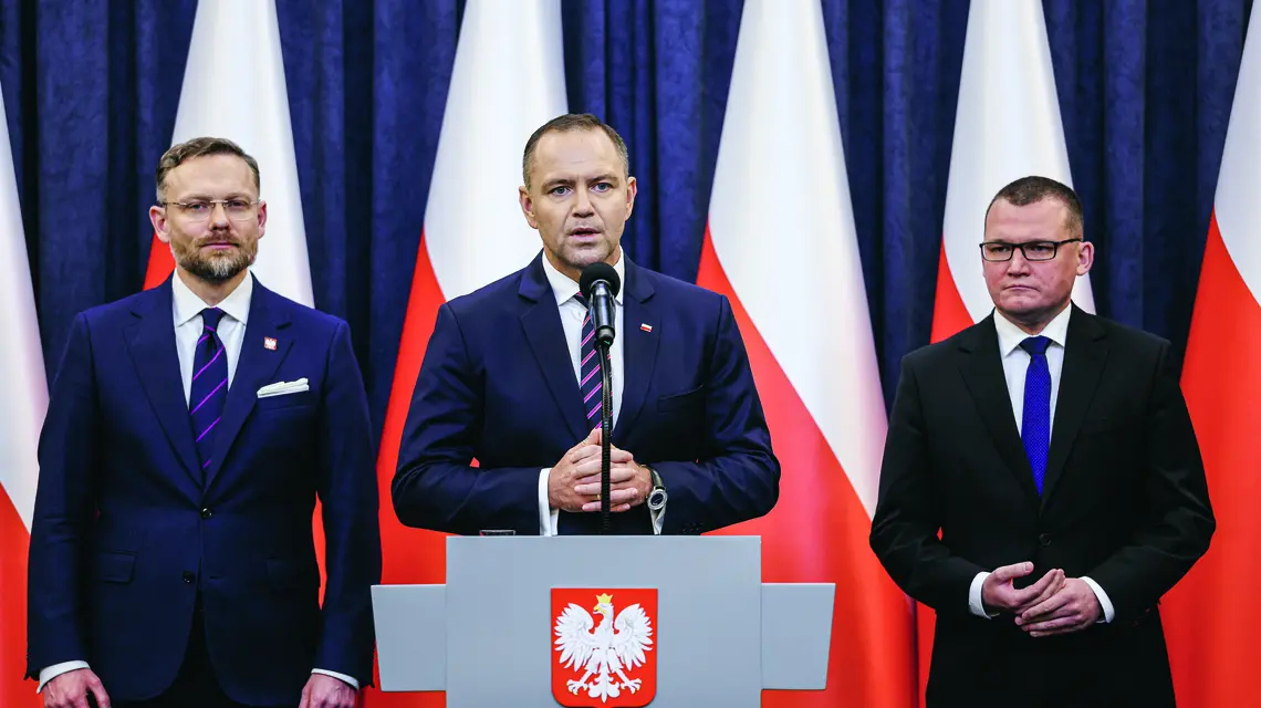 Oświadczenie prezydenta Karola Nawrockiego, Warszawa, 12 listopada 2025 r. fot. Andrzej Iwanczuk/REPORTER/East News 