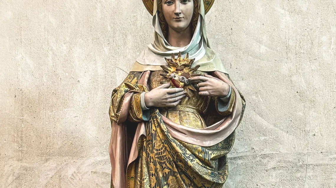 Figura Niepokalanego Serca Maryi z XV w., kościół św. Katarzyny, Hoogstraten, Belgia, 26 lipca 2025 r. FOT. KS. WOJCIECH NOWICKI