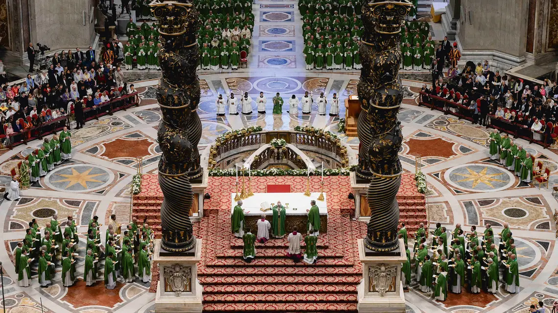 Papież Leon XIV przewodniczył mszy św. z okazji Jubileuszu Zespołów Synodalnych i Organów Uczestnictwa, 26 października 2025 r., bazylika św. Piotra FOT.Francesco Sforza/ Vatican Pool/Getty Images