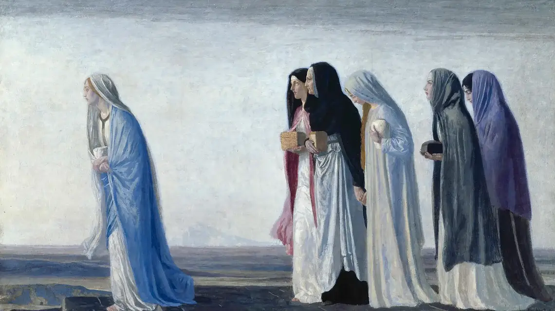 Kobiety idące do grobu, Robert Anning Bell 1912 r. fot. WIKIPEDIA