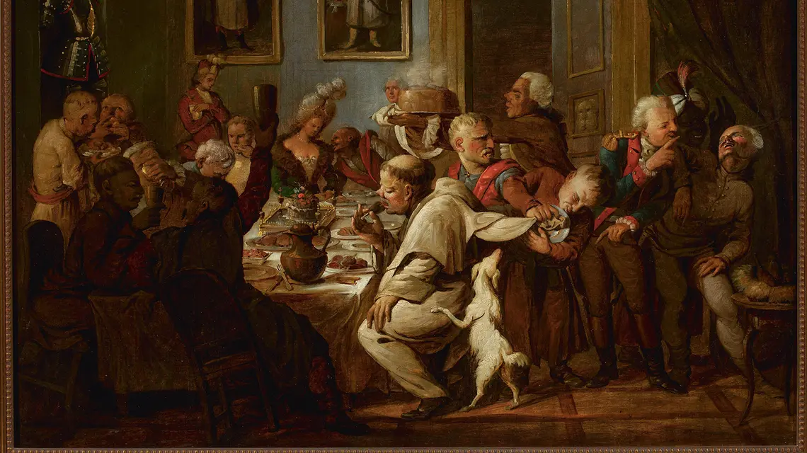 Uczta u Radziwiłła, Aleksander Orłowski, ok. 1820 r., Źródło: Wikimedia Commons