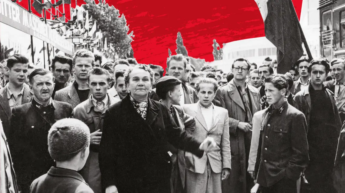  Demonstranci podczas trwających XXV Międzynarodowych Targów Poznańskich fot. Bettmann-Contributor/Getty Images