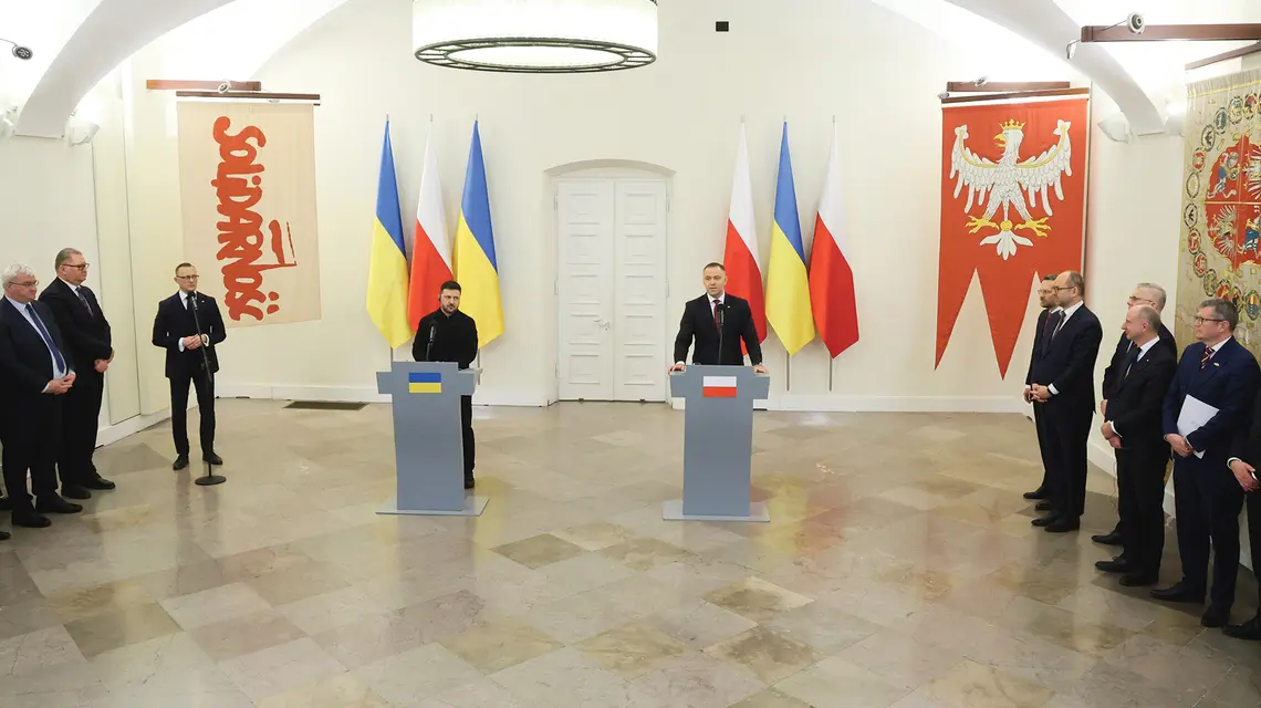 Spotkanie prezydentów 19 grudnia 2025 roku. Była to ostatnia oficjalna wizyta Wołodymyra Zełenskiego w Polsce | fot. Wojciech Olkuśnik/East News