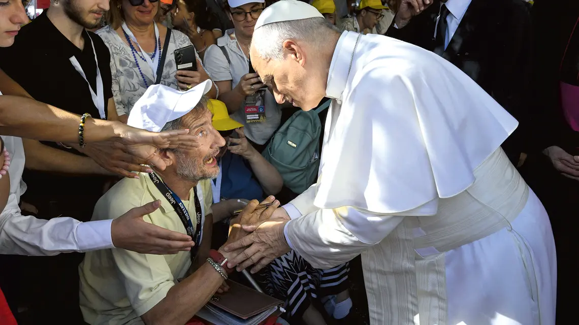 W Pawii podczas jednodniowej wizyty duszpasterskiej, 20 czerwca 2026 r. Papież Leon XIV przewodniczył uroczystości w Bazylice San Pietro in Ciel d’Oro (św. Piotra w Złotym Niebie) VIII-wiecznej świątyni, w której spoczywa św. Augustyn | fot. Simone Risoluti/Vatican Media/Abaca Press/East News