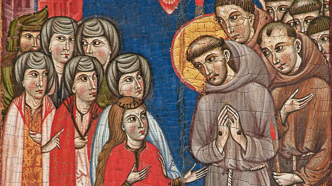 Święta Klara ze świętym Franciszkiem – obraz tablicowy znajduje się w Bazylice św. Klary w Asyżu | fot. tauav/Adobe Stock