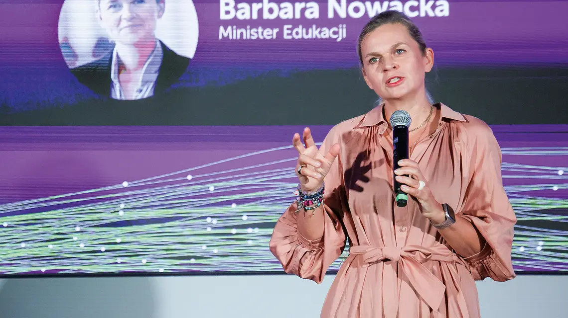 Barbara Nowacka w czasie spotkania w Centrum Nauki Kopernik, 3 września 2026 r. | Fot. Andrzej Kulpita/East News 