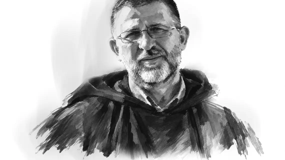 O. prof. Andrzej Derdziuk OFMCap | Rys. Zosia Komorowska/PK