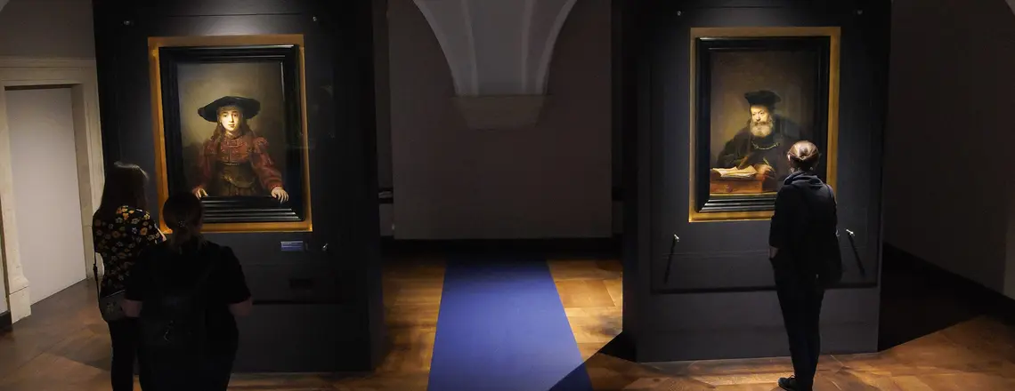 Dzieła Rembrandta van Rijna: Dziewczyna w ramie obrazu oraz Uczony przy pulpicie, Zamek Królewski, Warszawa, 5 października 2019 r. fot. Jaap Arriens/ Xinhua News/East News