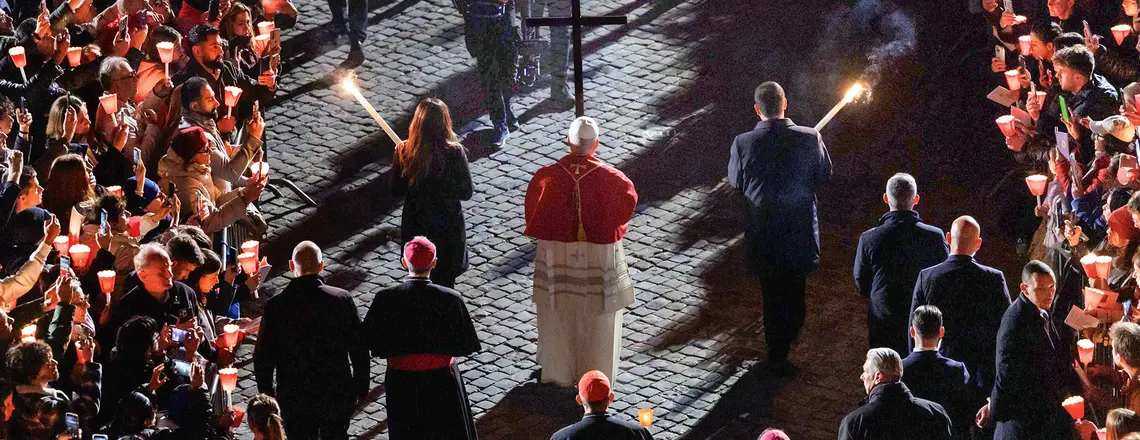 Droga krzyżowa w Koloseum w Wielki Piątek, Rzym, 3 kwietnia 2026 r. fot. Rex Features/East News