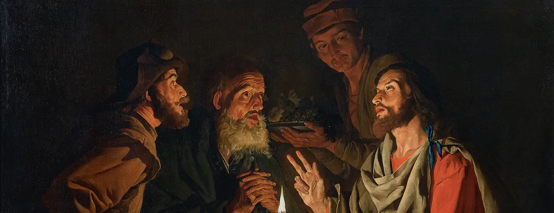 Obraz XVII-wiecznego holenderskiego malarza Matthiasa Stoma, przedstawiający spotkanie Jezusa z uczniami w Emaus Fot. Luciano Basagni/Electa/Getty Images