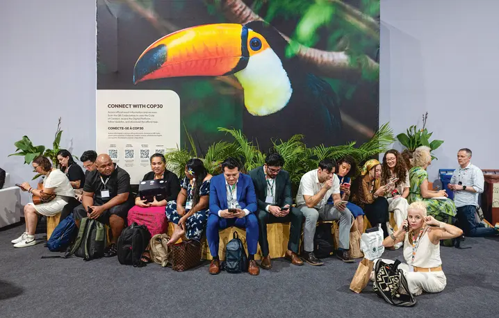 Przed pierwszym dniem szczytu klimatycznego COP30, Brazylia, Belém, 10 listopada 2025 r. fot. Alessandro Falco/ Getty ImageS