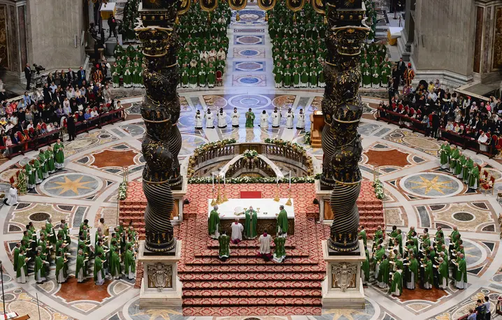 Papież Leon XIV przewodniczył mszy św. z okazji Jubileuszu Zespołów Synodalnych i Organów Uczestnictwa, 26 października 2025 r., bazylika św. Piotra FOT.Francesco Sforza/ Vatican Pool/Getty Images