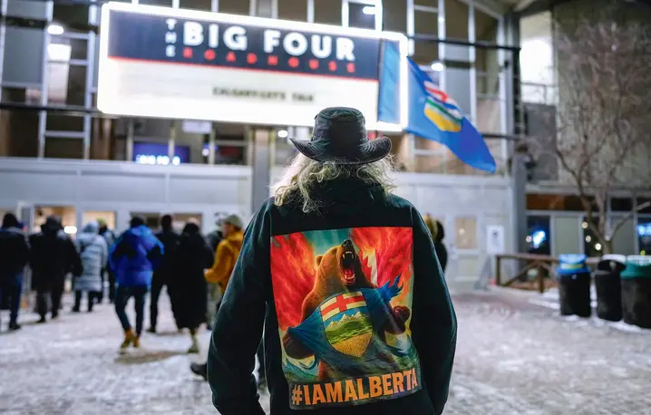 Zbiórka podpisów w sprawie niepodległościowego referendum w Calgary, największym mieście prowincji Alberta fot. Leah Hennel/ Bloomberg/Getty Images