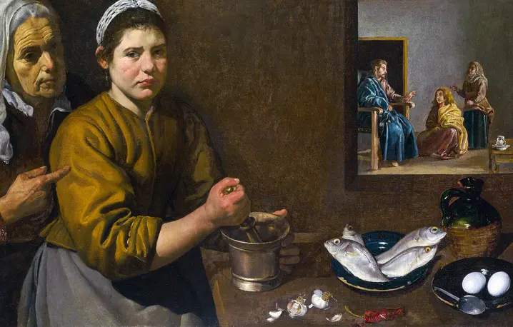 Diego Velázquez, Chrystus w domu Marty i Marii, ok. 1618 r. | Fot. Wikipedia