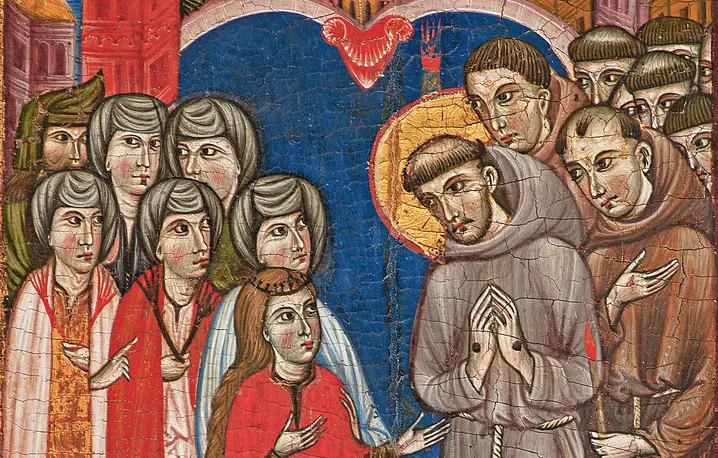 Święta Klara ze świętym Franciszkiem – obraz tablicowy znajduje się w Bazylice św. Klary w Asyżu | fot. tauav/Adobe Stock