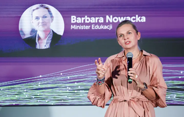 Barbara Nowacka w czasie spotkania w Centrum Nauki Kopernik, 3 września 2026 r. | Fot. Andrzej Kulpita/East News 