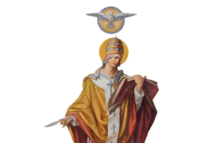 Fresk z 1856 r. przedstawiający św. Grzegorza Wielkiego autorstwa Leopolda Schulza znajduje się w kościele Altlerchenfelder w Wiedniu | fot. Renáta Sedmáková/Adobe Stock