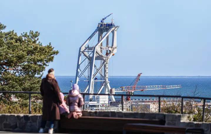 Gigantyczny dźwigowiec w gdyńskim porcie. Maszyna odgrywa kluczową rolę w montażu fundamentów pod farmę wiatrową na Bałtyku, Gdynia, 9 kwietnia 2026 r. | fot. Kamil Gozdan/East News