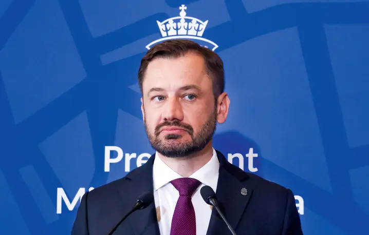 Prezydent Krakowa Aleksander Miszalski podczas konferencji 7 maja br. podsumowuje dwa lata swojej kadencji. Po niedzielnym referendum więcej nie będzie | fot. Beata Zawrzel/Reporter