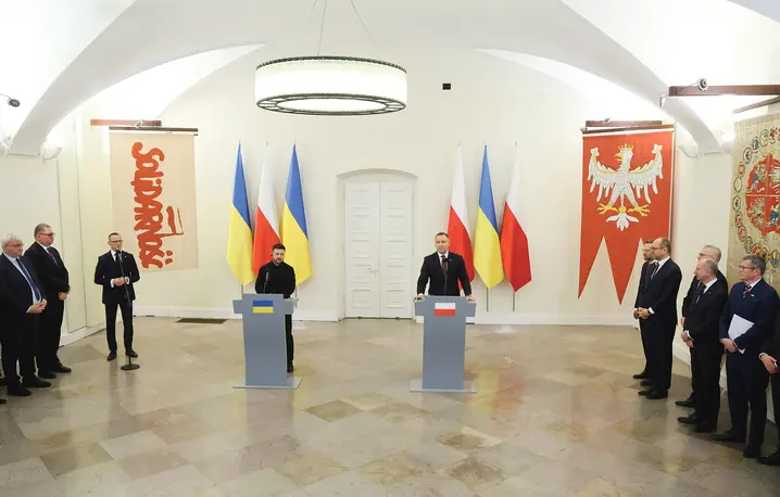 Spotkanie prezydentów 19 grudnia 2025 roku. Była to ostatnia oficjalna wizyta Wołodymyra Zełenskiego w Polsce | fot. Wojciech Olkuśnik/East News