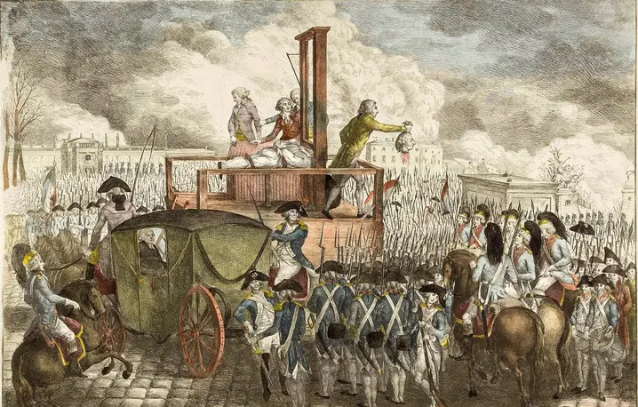 Egzekucja Ludwika XVI, anonimowy francuski rytownik, 1793 r. | Fot. Wikipedia