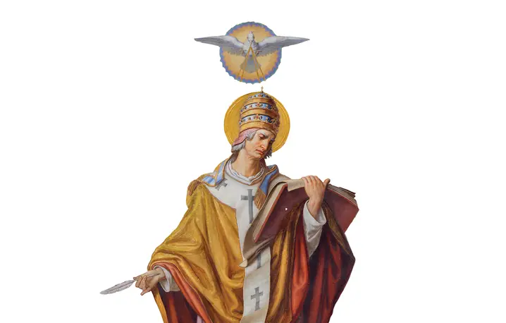 Fresk z 1856 r. przedstawiający św. Grzegorza Wielkiego autorstwa Leopolda Schulza znajduje się w kościele Altlerchenfelder w Wiedniu | fot. Renáta Sedmáková/Adobe Stock