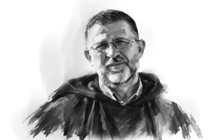 O. prof. Andrzej Derdziuk OFMCap | Rys. Zosia Komorowska/PK